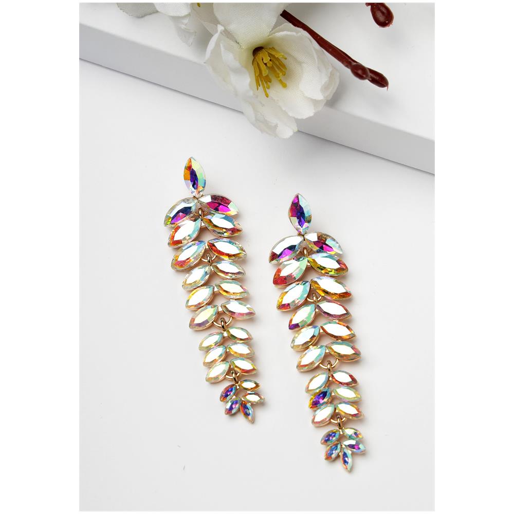 Orecchini Pendenti a Forma di Foglia a Cascata Multicolori - Foto 2