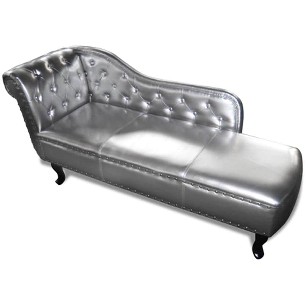Chaise Longu Chesterfield, Argento - Foto 1