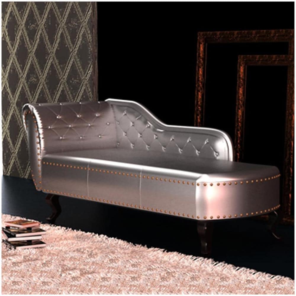 Chaise Longu Chesterfield, Argento - Foto 2