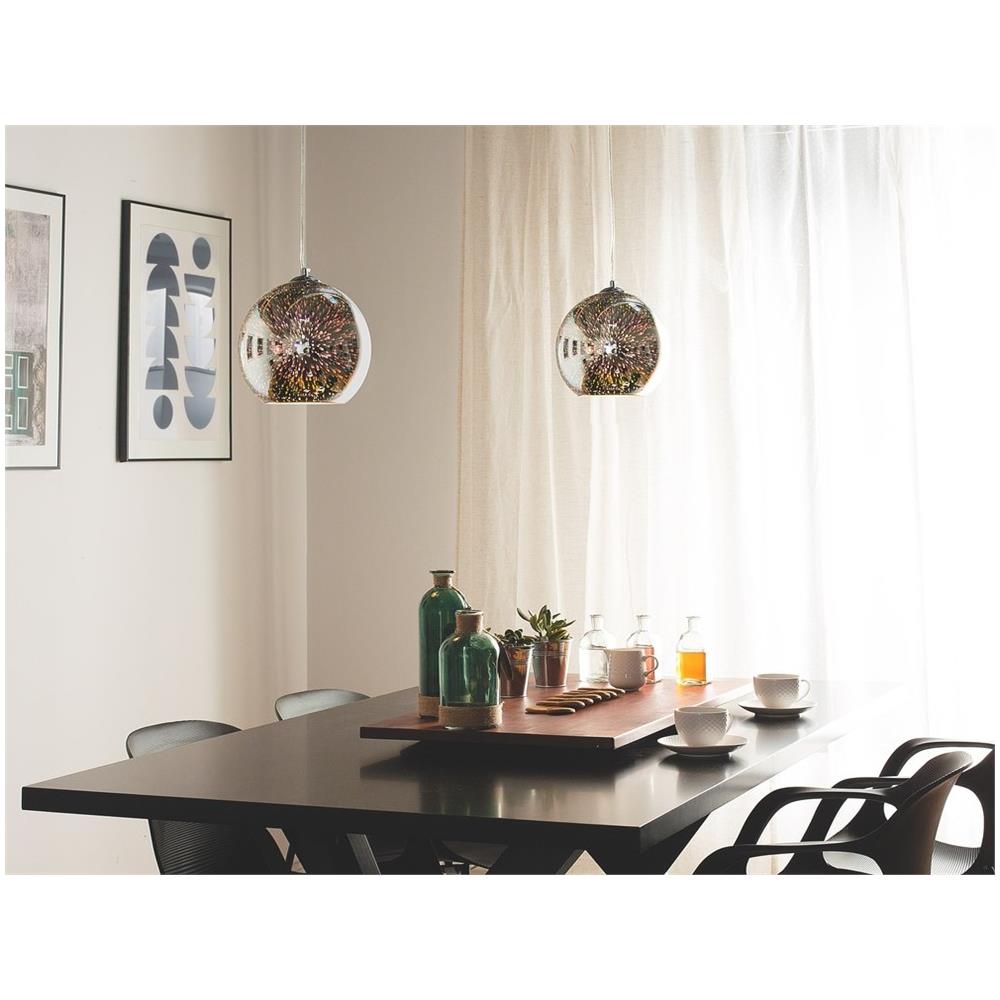 Lampadario Moderno A Sfera In Vetro Argentato Sessera - Foto 2