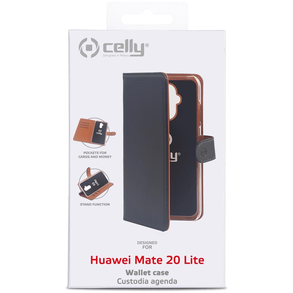 Custodia a Portafoglio in Similpelle Wally per Mate 20 Lite Colore Nero - Foto 2