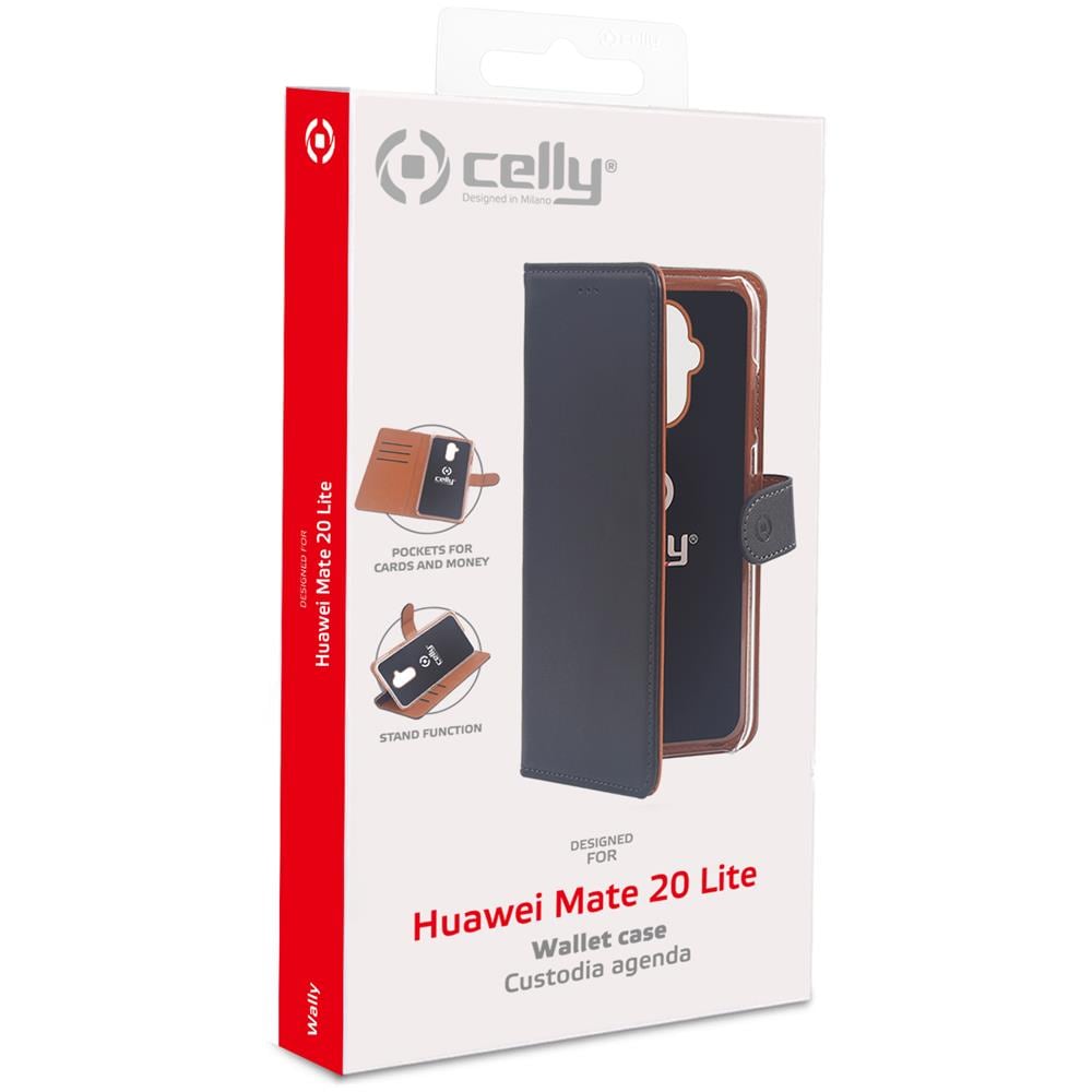 Custodia a Portafoglio in Similpelle Wally per Mate 20 Lite Colore Nero - Foto 3