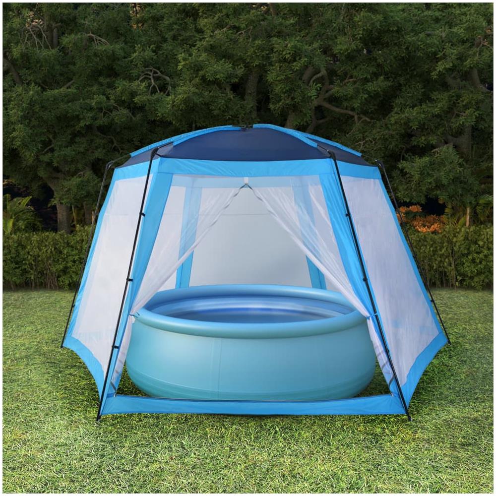 Tenda Per Piscina In Tessuto 660x580x250 Cm Blu - Foto 1
