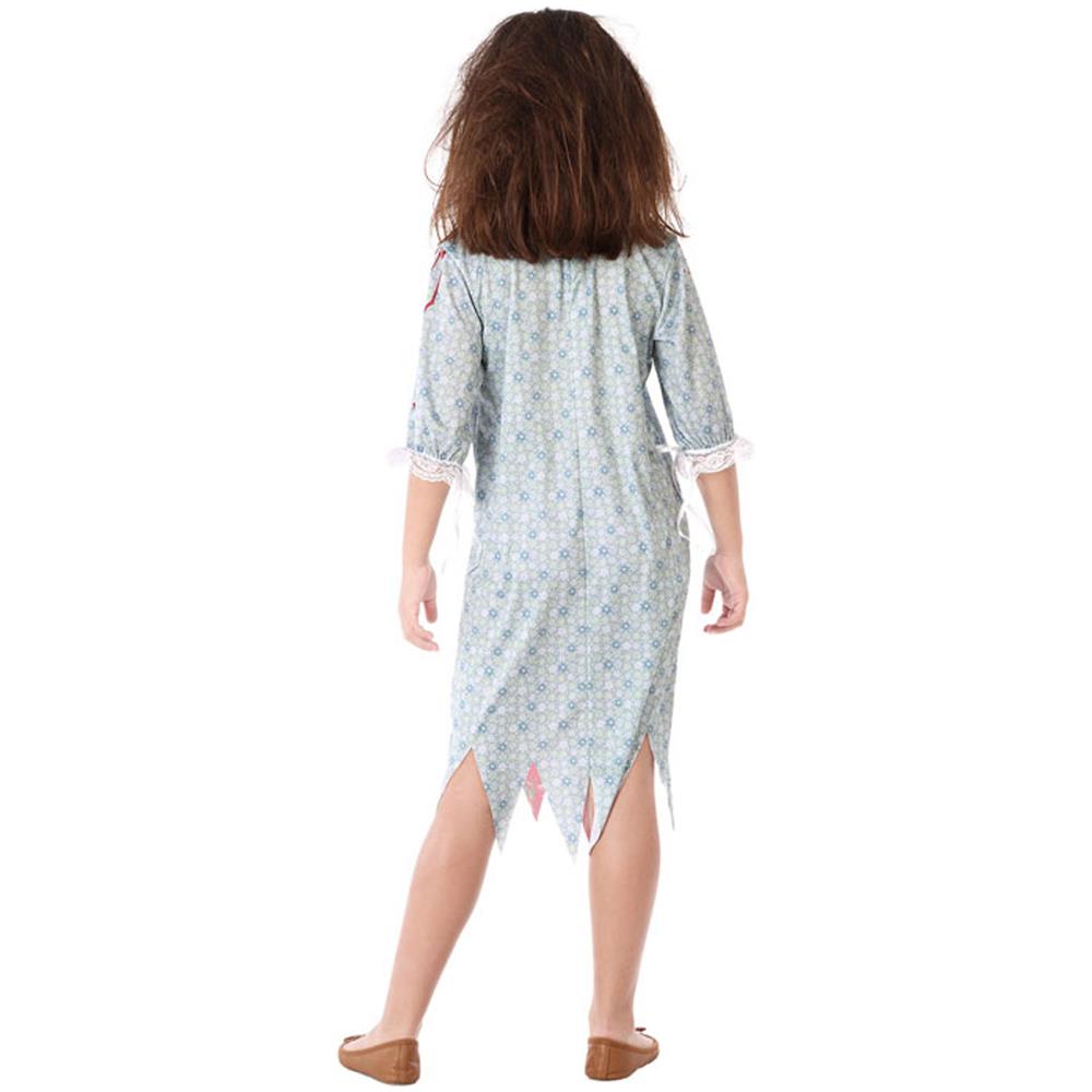Costume Zombie In Camicia Da Notte Bambina - Taglia: 5 - 6 Anni (115 - 130 Cm)  - Foto 2