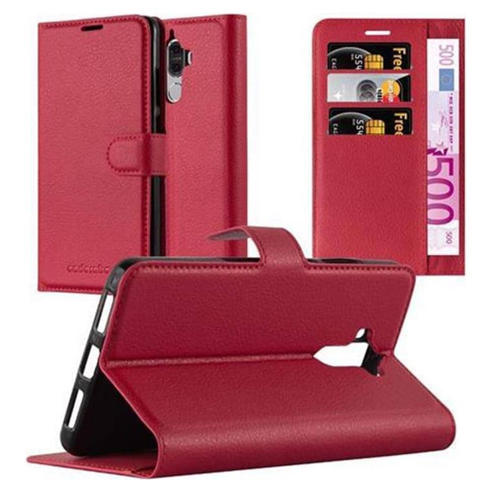 Cadorabo Custodia Compatibile Con Huawei Mate 9 In Rosso Carminio - Coperchio Protettiva Con Chiusura Magnetica, Funzione Stand E Tasca Per Le Carte - Foto 1