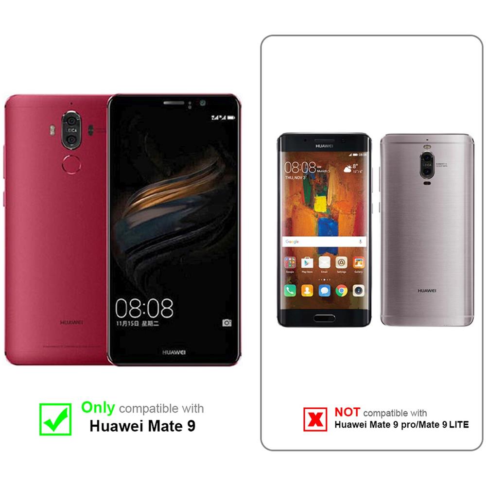 Cadorabo Custodia Compatibile Con Huawei Mate 9 In Rosso Carminio - Coperchio Protettiva Con Chiusura Magnetica, Funzione Stand E Tasca Per Le Carte - Foto 2