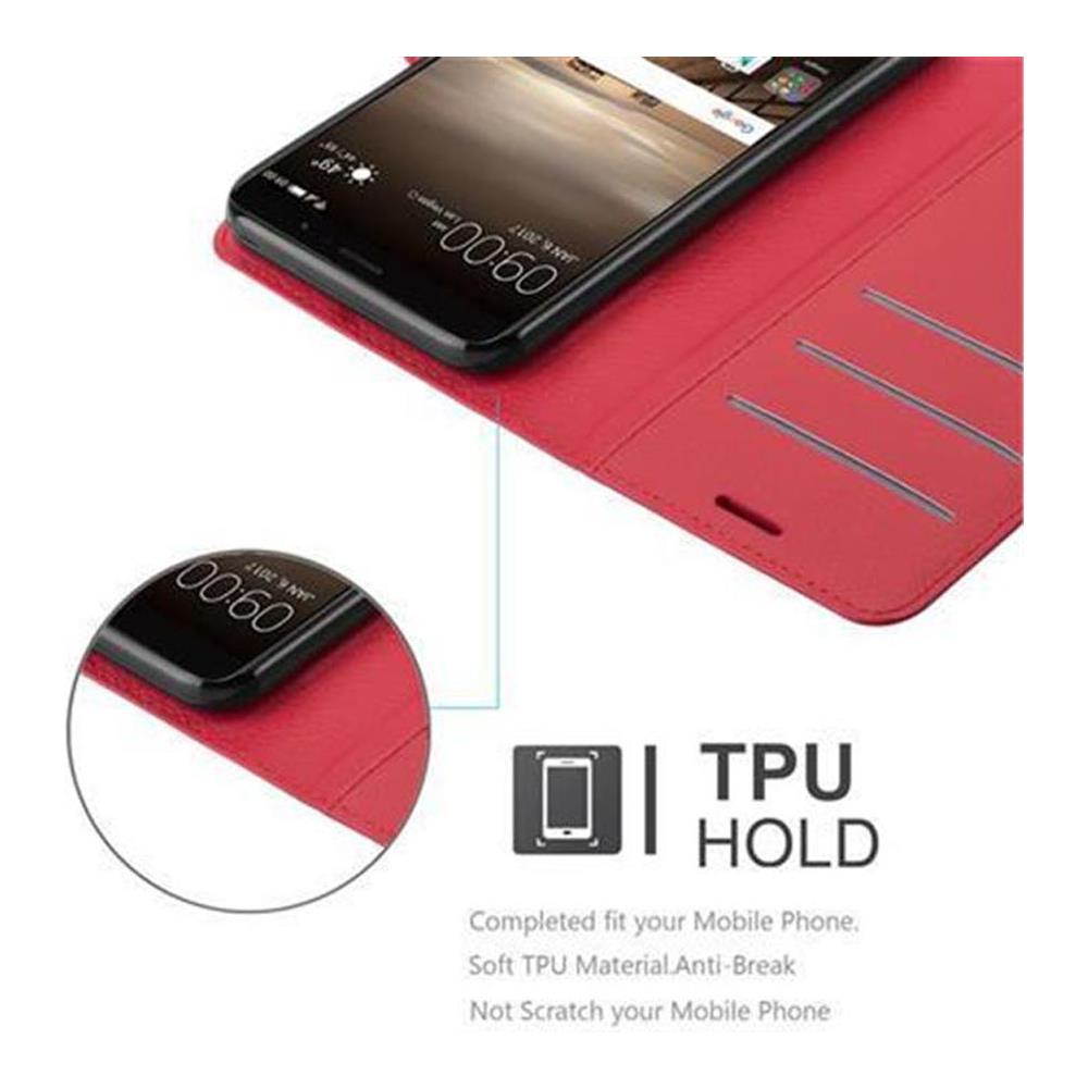 Cadorabo Custodia Compatibile Con Huawei Mate 9 In Rosso Carminio - Coperchio Protettiva Con Chiusura Magnetica, Funzione Stand E Tasca Per Le Carte - Foto 6