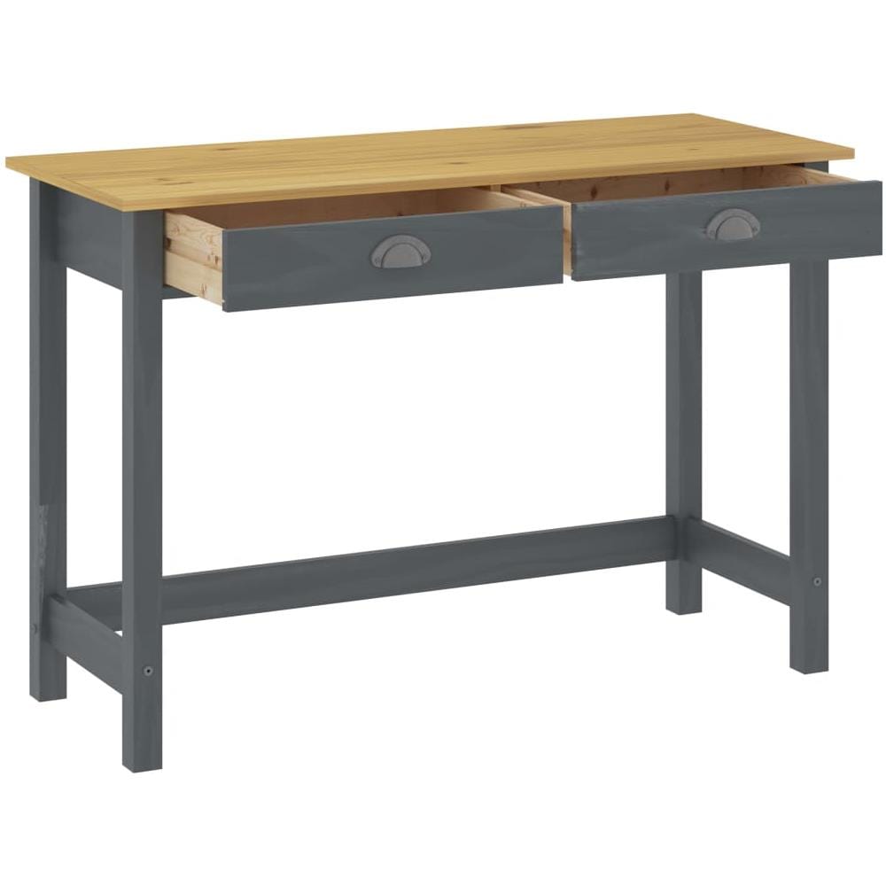 Consolle Hill con 2 Cassetti Grigia 110x45x74 cm Legno Pino - Foto 2