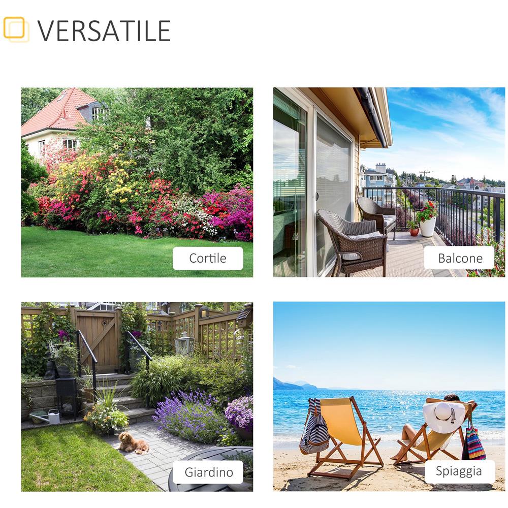 Lettino Sdraio Prendisole Pieghevole In Rattan Per Giardino - Foto 2