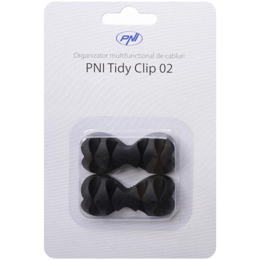 Organizer Multifunzionale Pni Tidy Clip 02 Cavi, Silicone Flessibile, Autoadesivo, Per 8 Cavi 4x2 Con Un Diametro Di 6 Mm, Nero, Set Di 2 Pezzi - Foto 1