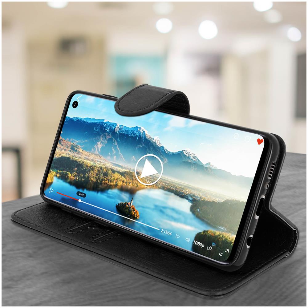Custodia Samsung Galaxy S10 Portacarte Funzione Supporto Cover Silicone - Nero - Foto 5