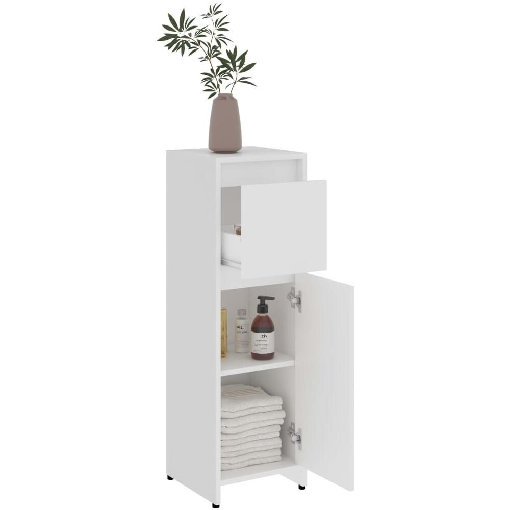 Set Mobili da Bagno 4 pz Bianco in Truciolato - Foto 8