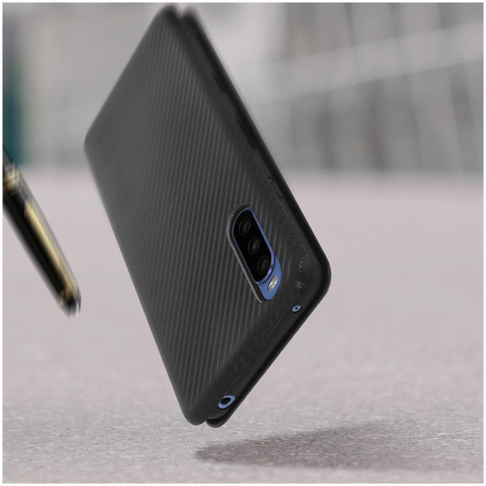 Custodia Sony Xperia 10 Iii Portacarte Cordoncino Effetto Carbonio Nera - Foto 2