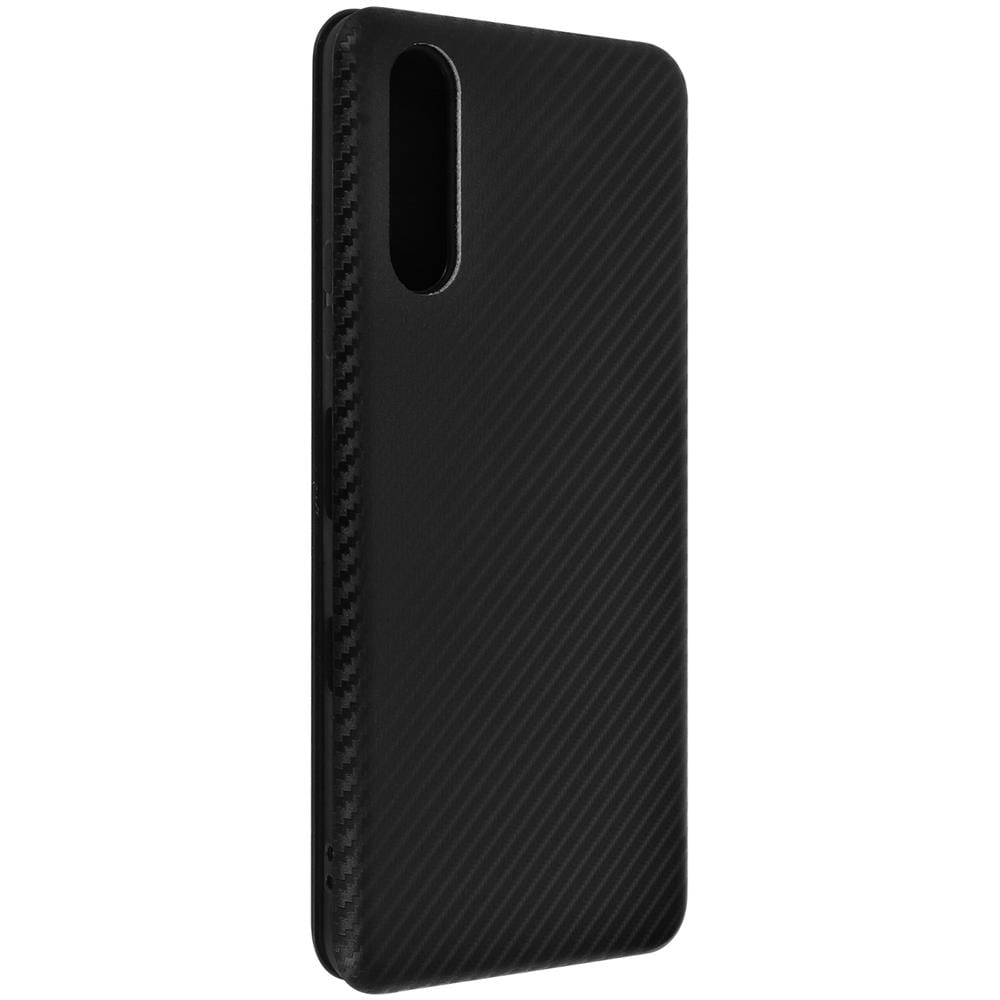 Custodia Sony Xperia 10 Iii Portacarte Cordoncino Effetto Carbonio Nera - Foto 5