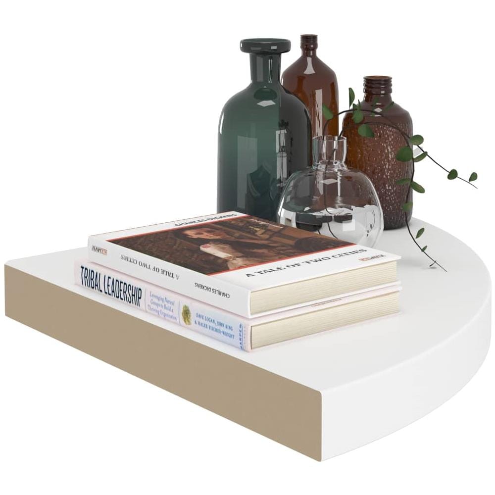 Scaffali Angolari a Parete 4 pz Bianchi 35x35x3,8 cm MDF - Foto 2
