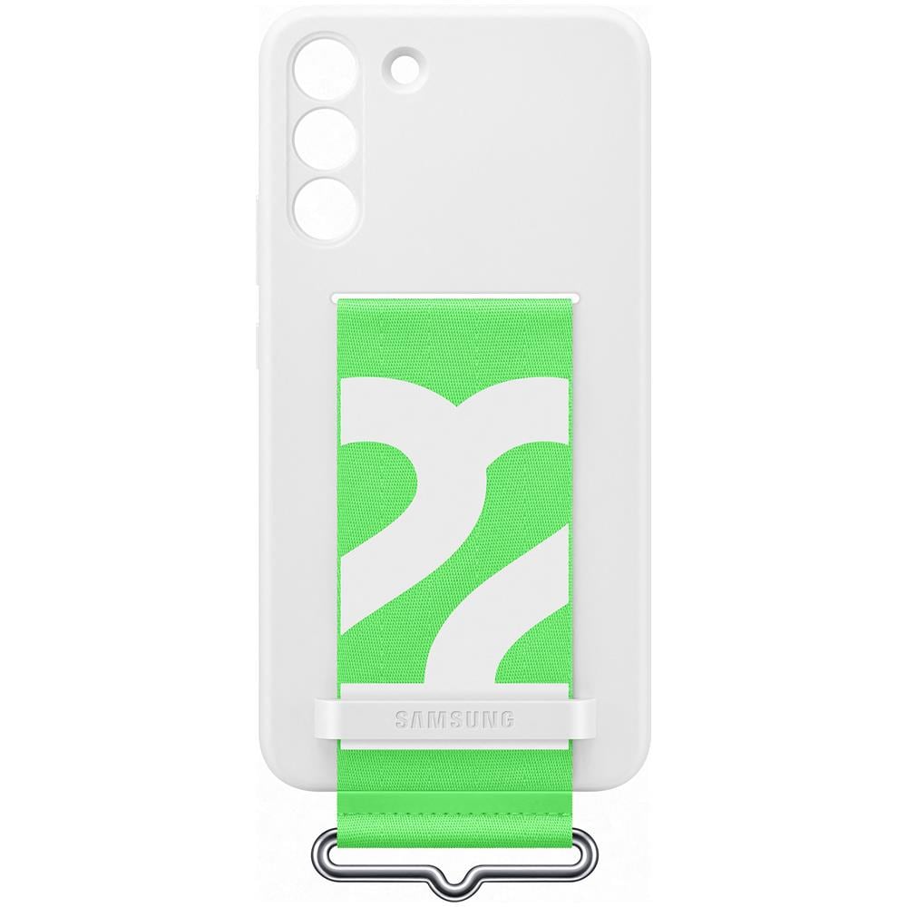 Silicone Cover With Strap White Galaxy S22 Plus - Foto 2