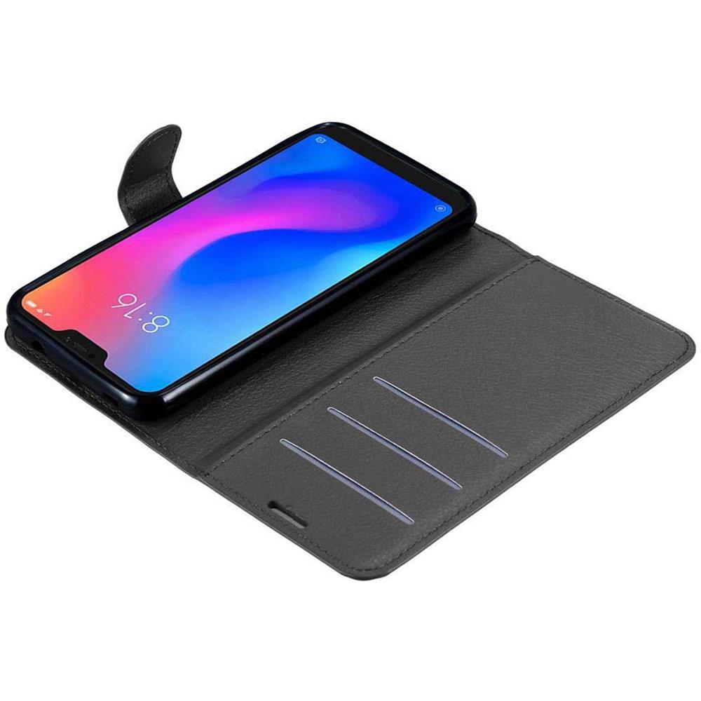 Custodia Compatibile Con Xiaomi Mi A2 Lite / Redmi 6 Pro In Nero Carbone - Coperchio Protettiva Con Chiusura Magnetica, Funzione Stand E Tasca Per Le Carte - Foto 8