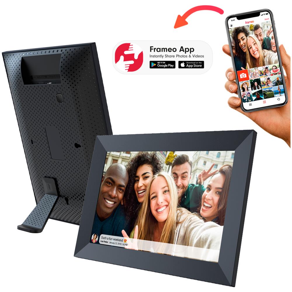 Cornice Fotografica Digitale Prado - Display Touch Screen da 10'' - Connessione WiFi - Risoluzione HD 1280x800 - Memoria 1GB / 16GB - 2 Altoparlanti Incorporati - Connessione tramite App, USB, SD Colore Nero - Foto 2