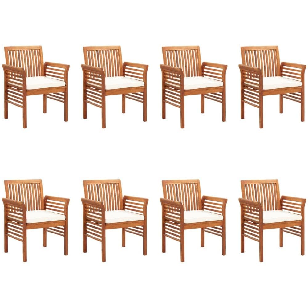 Sedie Da Pranzo Giardino Con Cuscini 8 Pz Legno Massello Acacia - Foto 1