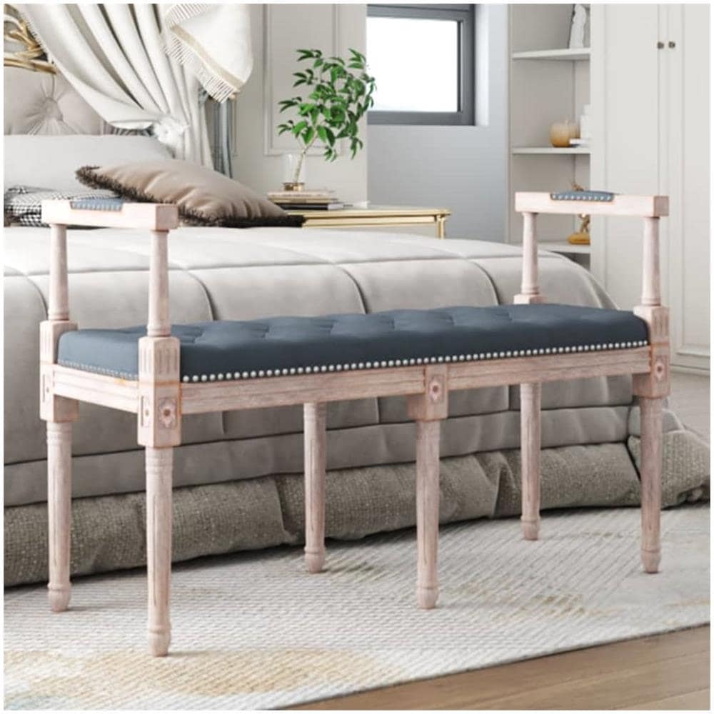 Panca Grigio Scuro 110x40x70 Cm In Velluto - Foto 1