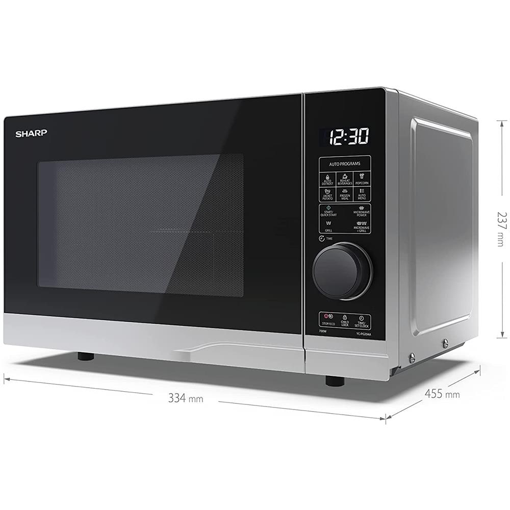 Forno Microonde con Grill YC-PG204AE-S Capacità 20 Litri Potenza 700 Watt Colore Argento / Nero - Foto 2