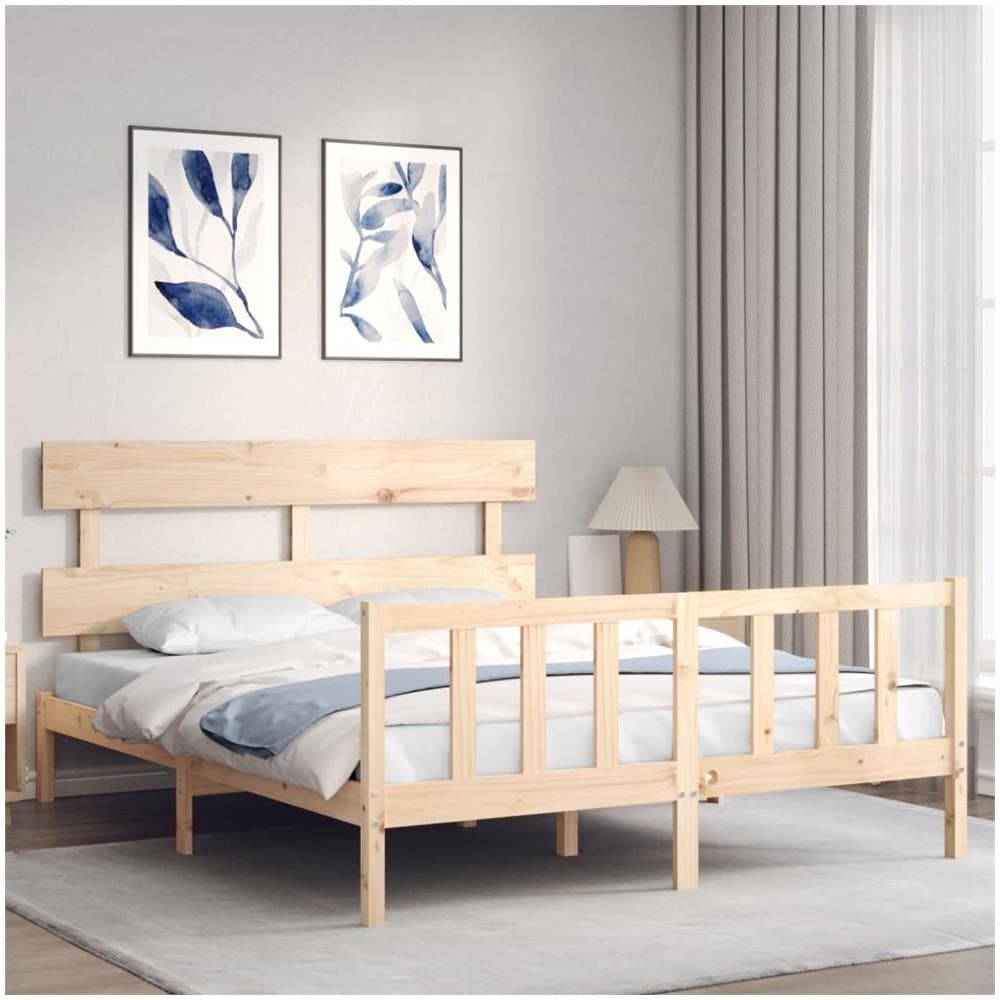 Giroletto con Testiera King Size in Legno Massello - Foto 3