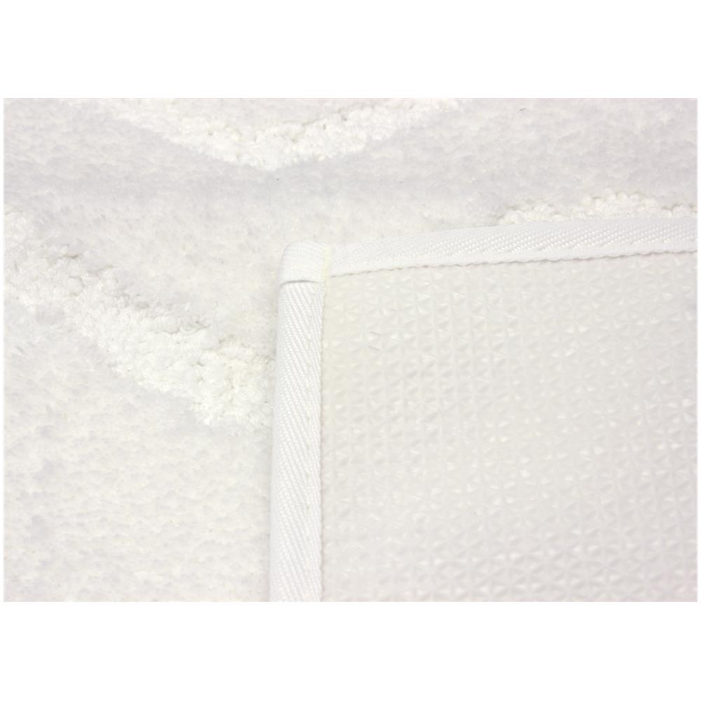 Tappeto Casa Bagno Morbido In Tinta Unita Zig Zag Modello Zigzagaria Vari Colori 50x80 Bianco - Foto 5