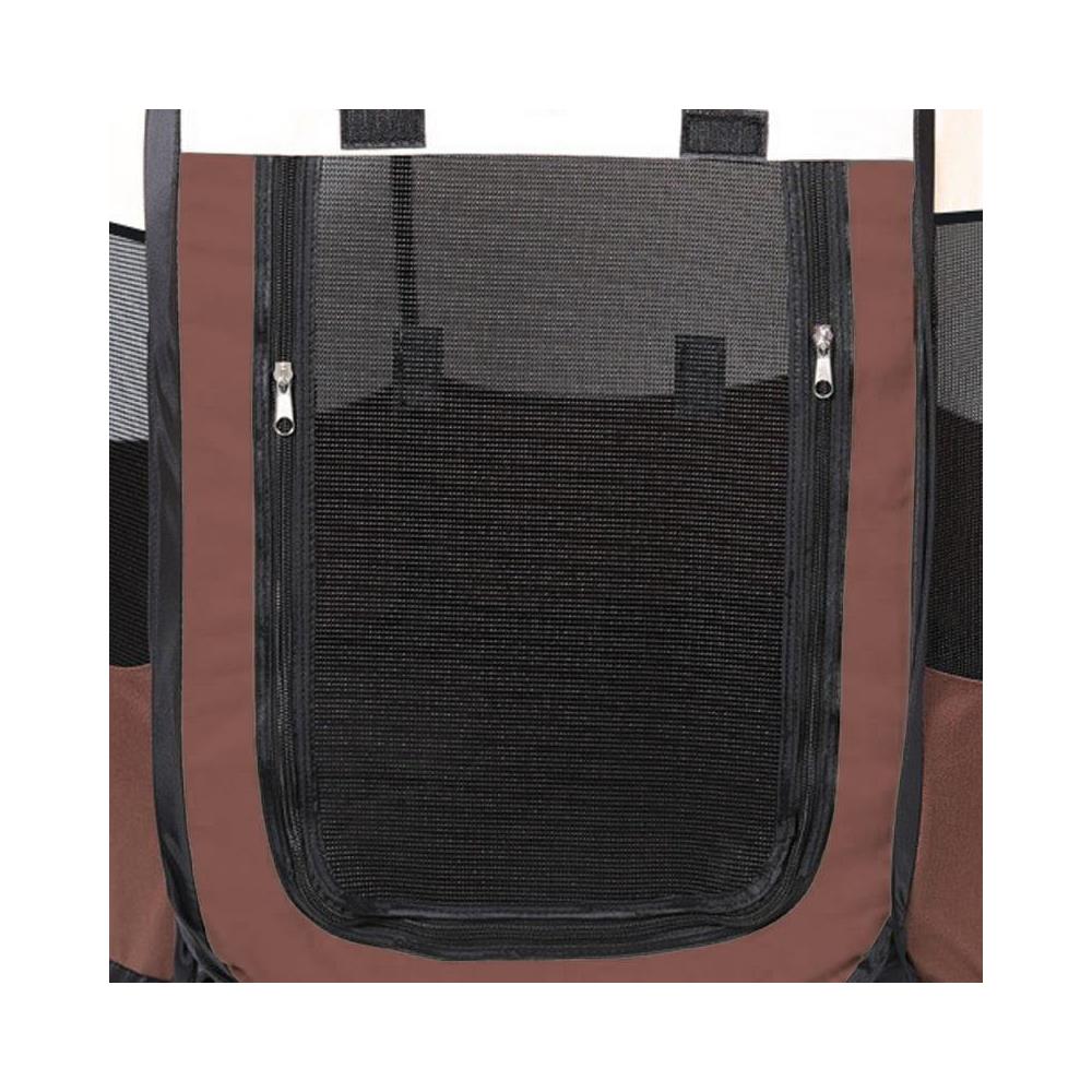 Box pieghevole per cani e gatti, marrone e leggero con pareti in rete - Foto 2