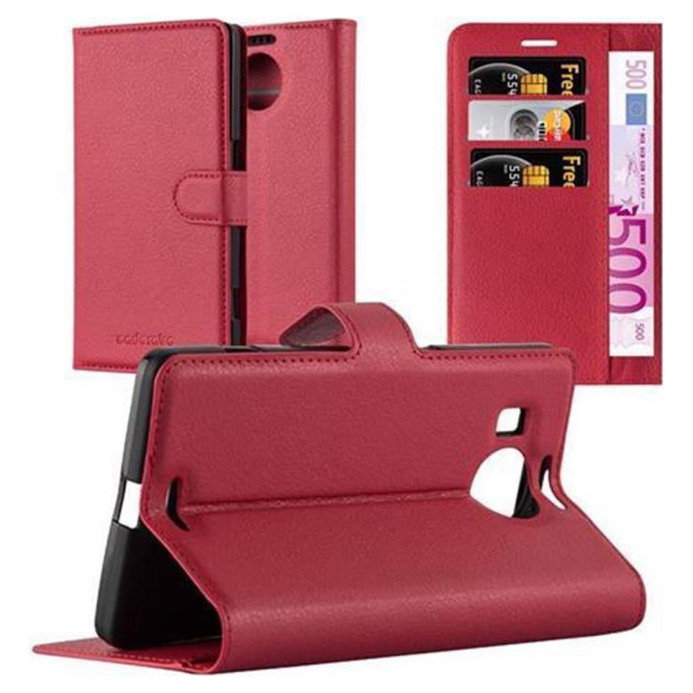 Custodia Compatibile Con Nokia Lumia 950 Xl In Rosso Carminio - Coperchio Protettiva Con Chiusura Magnetica, Funzione Stand E Tasca Per Le Carte - Foto 1