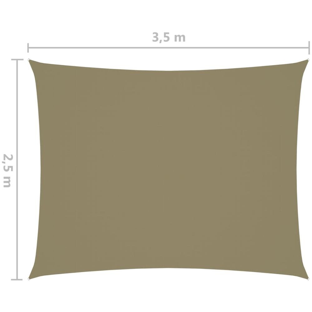 Parasole a Vela Oxford Rettangolare 2,5x3,5 m Beige - Foto 6