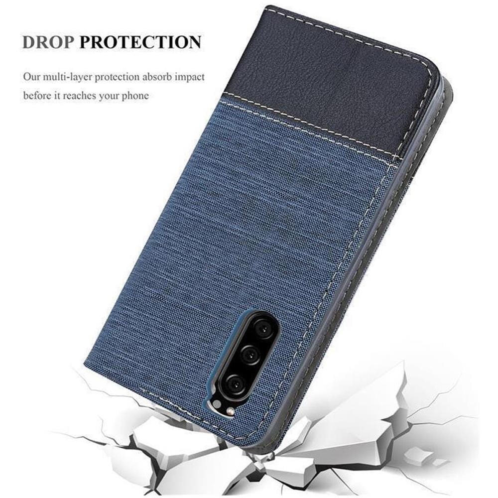 Custodia Compatibile Con Sony Xperia 1 Ii (2. Version) In Blu Scuro Nero - Coperchio Protettiva Con Chiusura Magnetica, Funzione Stand E Tasca Per Le Carte - Foto 8