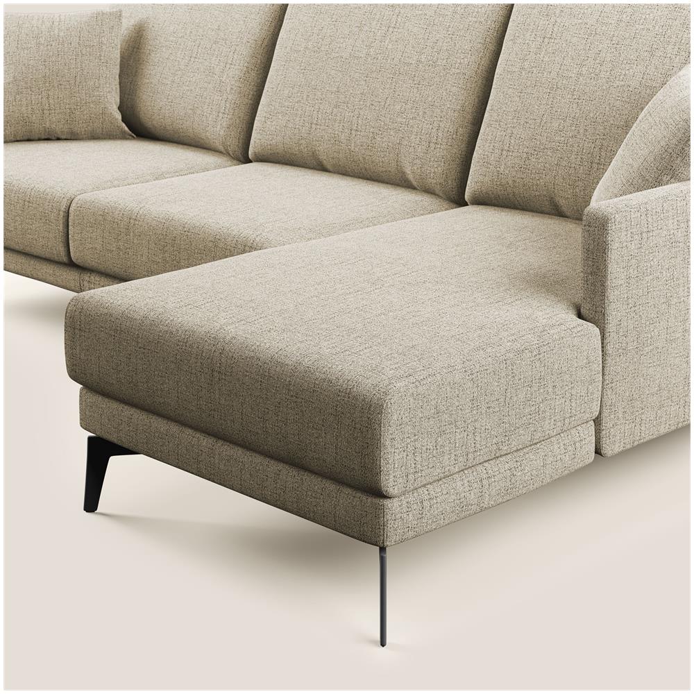 Saturno Divano Angolare Moderno In Tessuto Morbido Impermeabile T03 Beige 223 Cm Destro - Foto 6