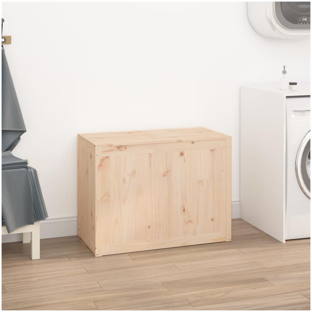Contenitore Per Bucato 88,5x44x66 Cm Legno Massello Pino - Foto 3