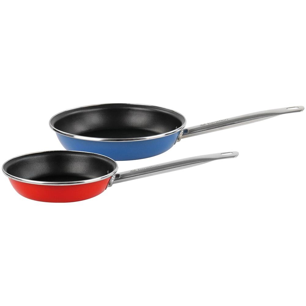 Set 2pz Padelle (20cm Blu + 24cm Rosso) In Acciaio Smaltato, Adatte All'induzione, Collezione Rainbow - Foto 8