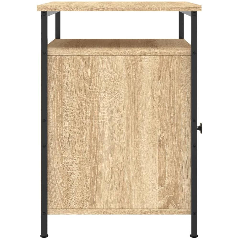 Comodini 2 Pezzi VidaXL Rovere Fumo 40x42x60 Cm - In Legno Multistrato E Ferro, Con Piedini Regolabili