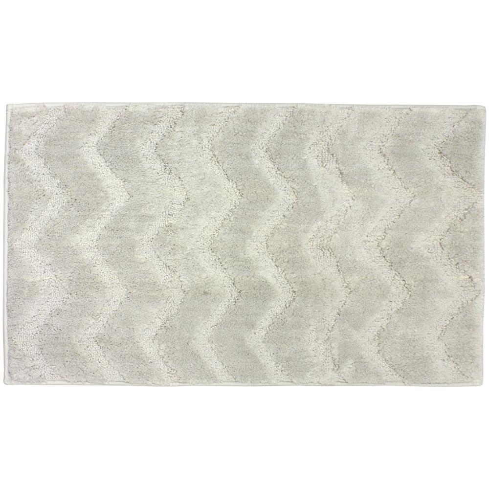 Tappeto Casa Bagno Morbido In Tinta Unita Zig Zag Modello Zigzagaria Vari Colori 50x80 Grigio - Foto 1