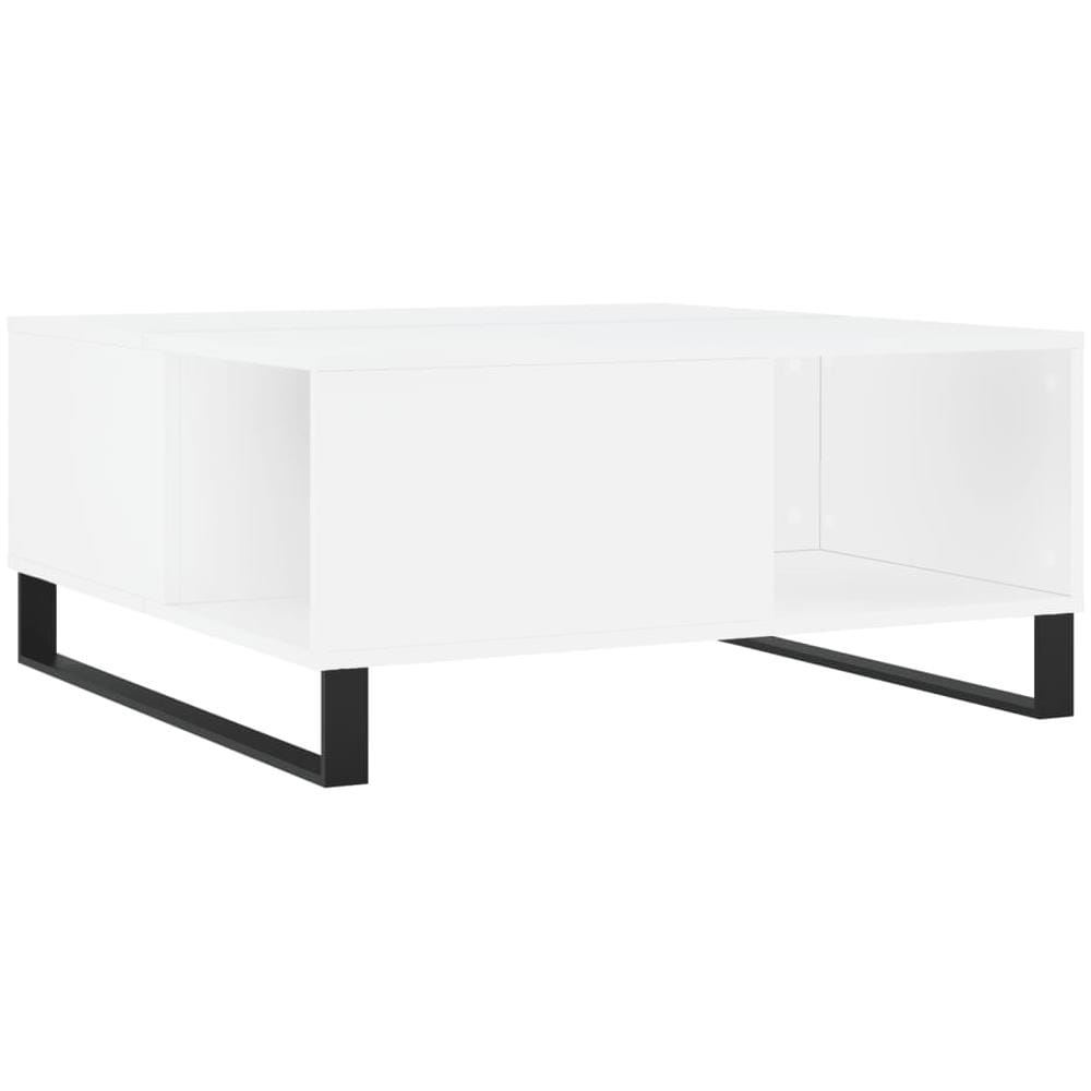 Tavolino Da Salotto Bianco 80x80x36,5 Cm In Legno Multistrato - Foto 2