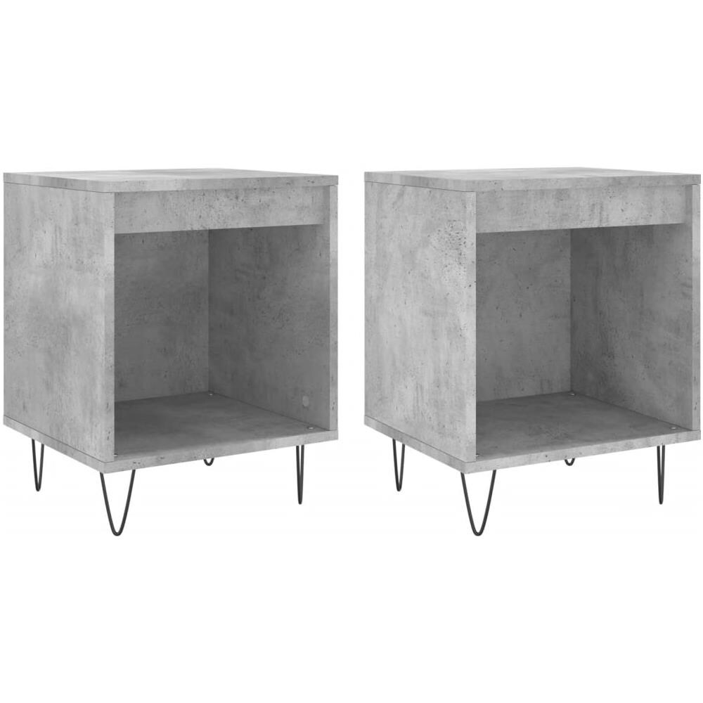 Comodini 2pz Grigio Cemento 40x35x50 Cm In Legno Multistrato - Foto 2