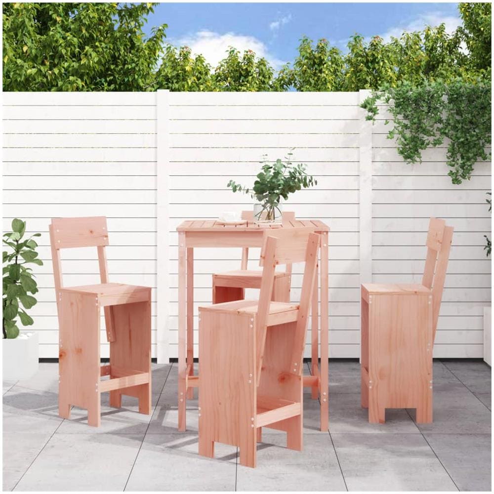 Set Da Bar Da Giardino 5 Pz In Legno Massello Di Douglas - Foto 1