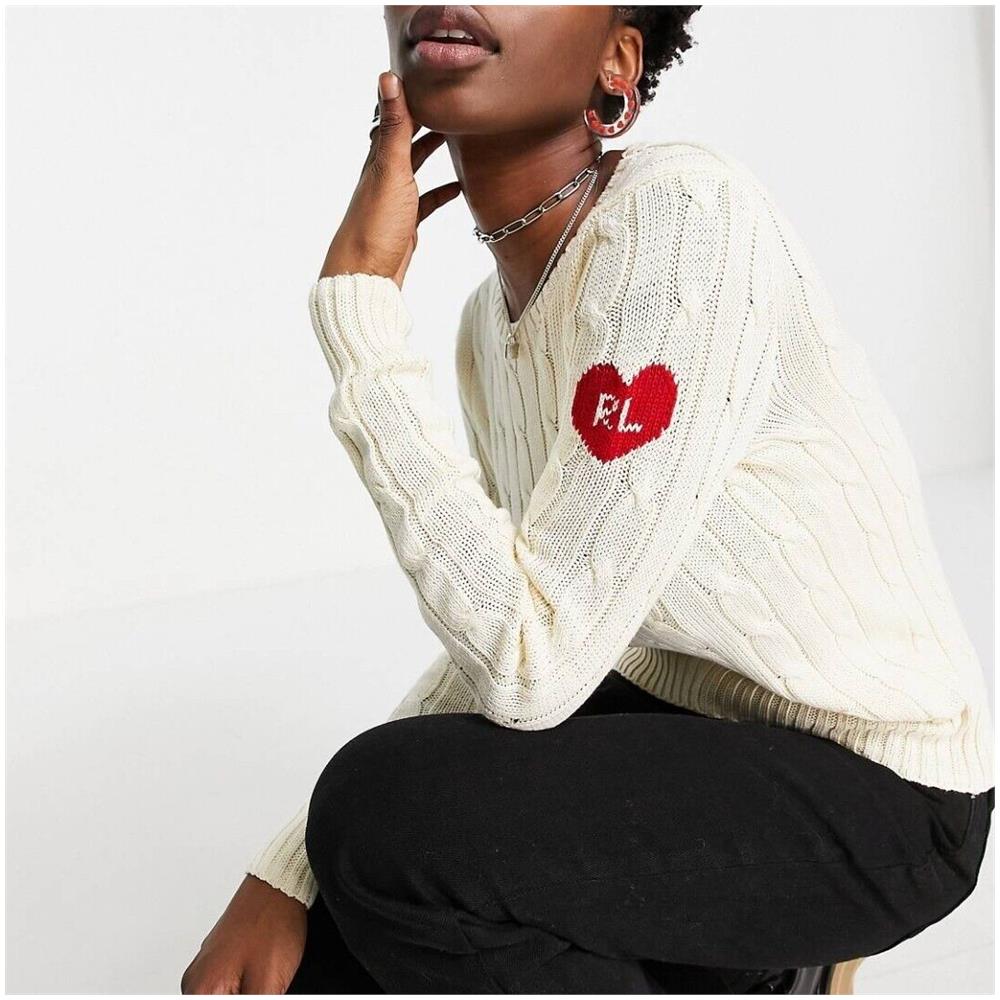 Maglione Donna Lavorato A Trecce Con Logo Sulla Manica Tg M - Foto 5