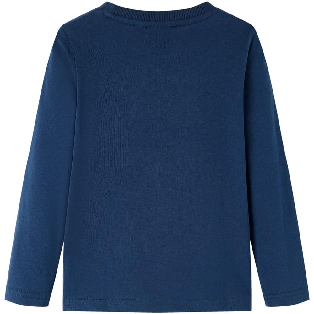 Maglietta Da Bambino Maniche Lunghe Stampa Campo Calcio Blu Marino 116 - Foto 2