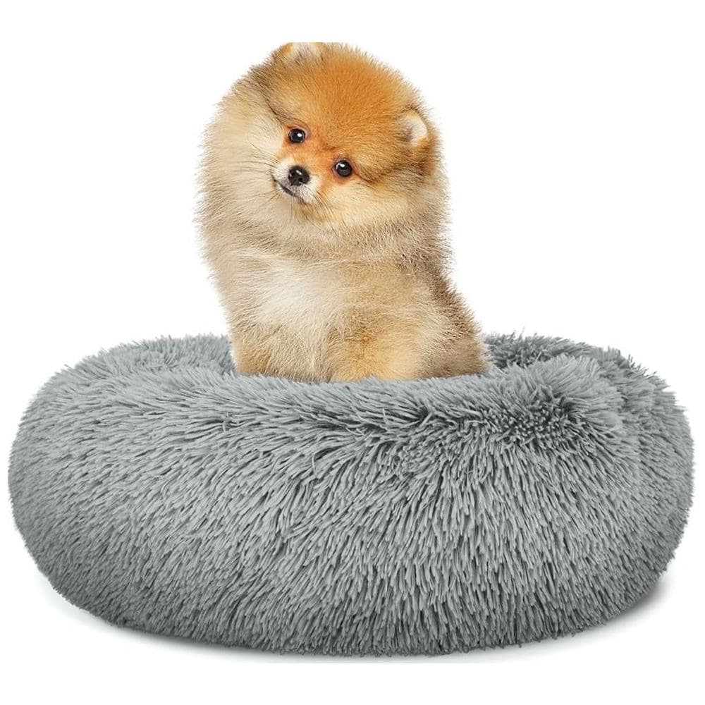 Cuccia in peluche grigio chiaro S 40 cm per cani e gatti di piccola taglia - Foto 1