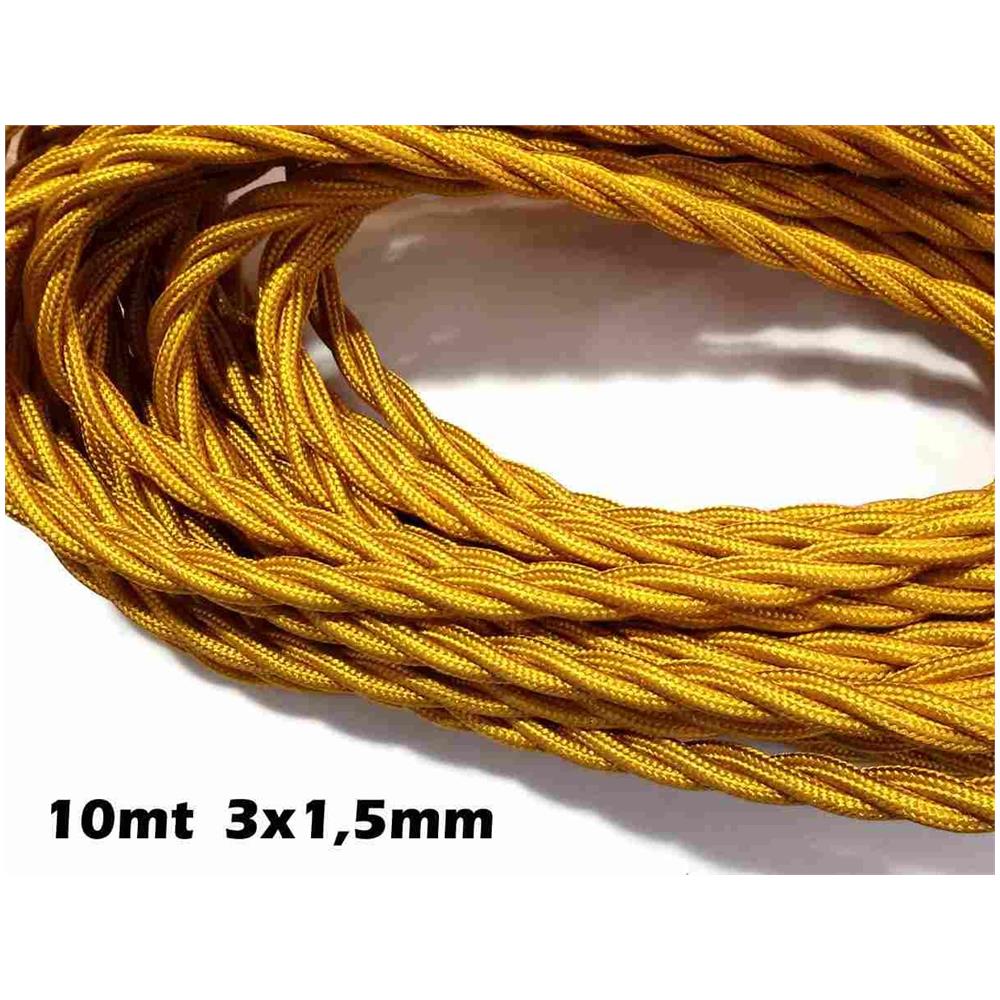 Cavo Telato Dorato Antichizzato Oro 3 Poli 1,5mm Conf. 10mt - Foto 1