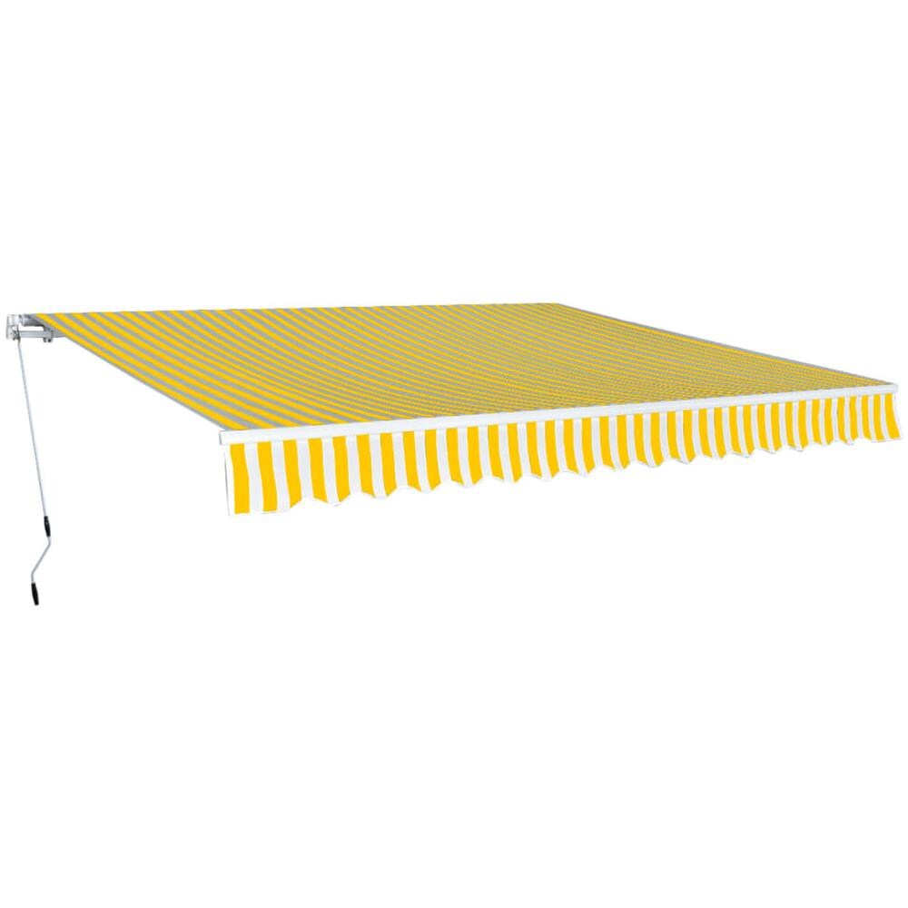Tenda Da Sole Pieghevole Manuale 400 Cm Giallo / bianco - Foto 1