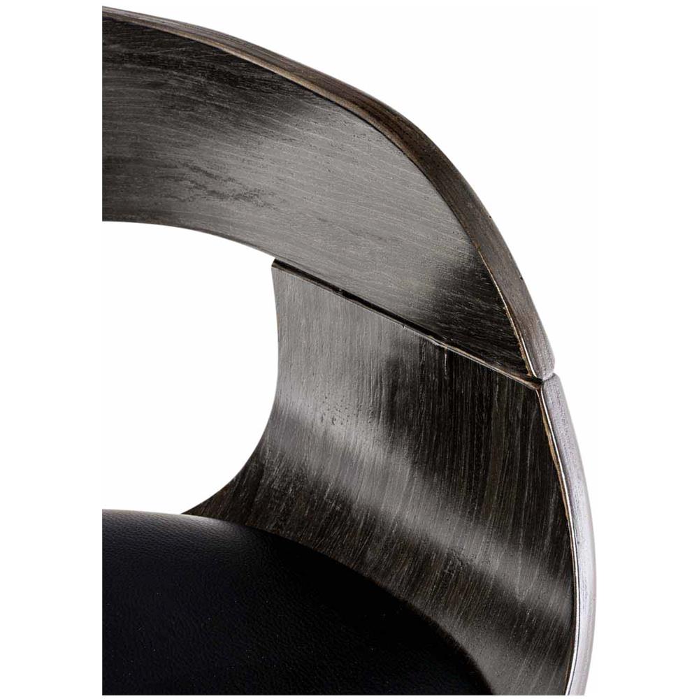 Set 2 Sgabelli rétro Kingston con Braccioli I Sgabelli Bar Girevole 360° in Similpelle E Legno I Coppia Sgabelli Alti Bancone Regolabili 63-77 CM Nero / Grigio - Foto 2