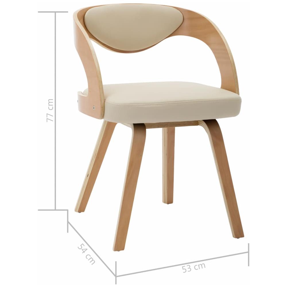 Sedie Da Pranzo 4 Pz Crema In Legno Piegato E Similpelle - Foto 13