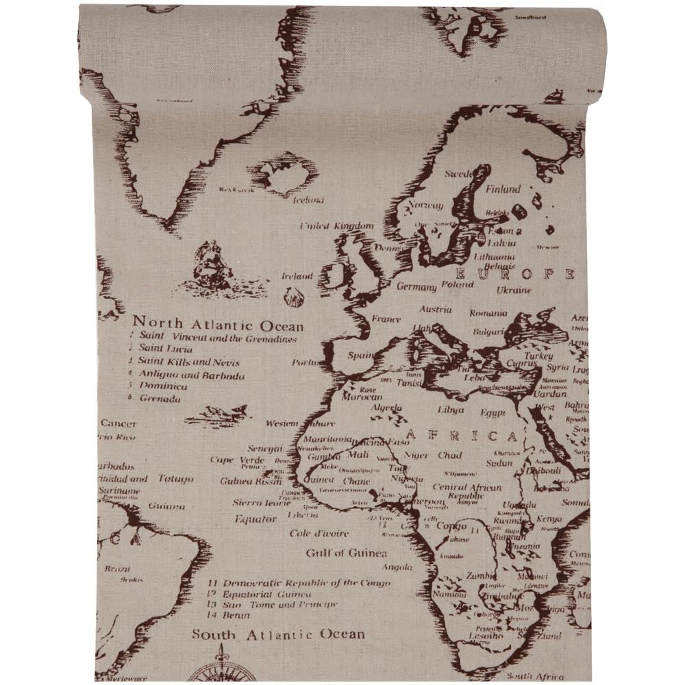 Santex - Runner Da Tavola In Cotone Mappa Del Mondo - Foto 1