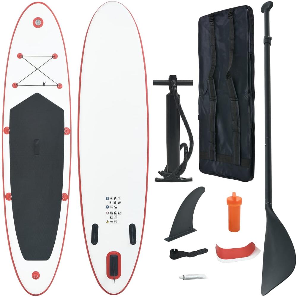 Set Tavola da SUP e Surf Gonfiabile Rosso e Bianco - Foto 1