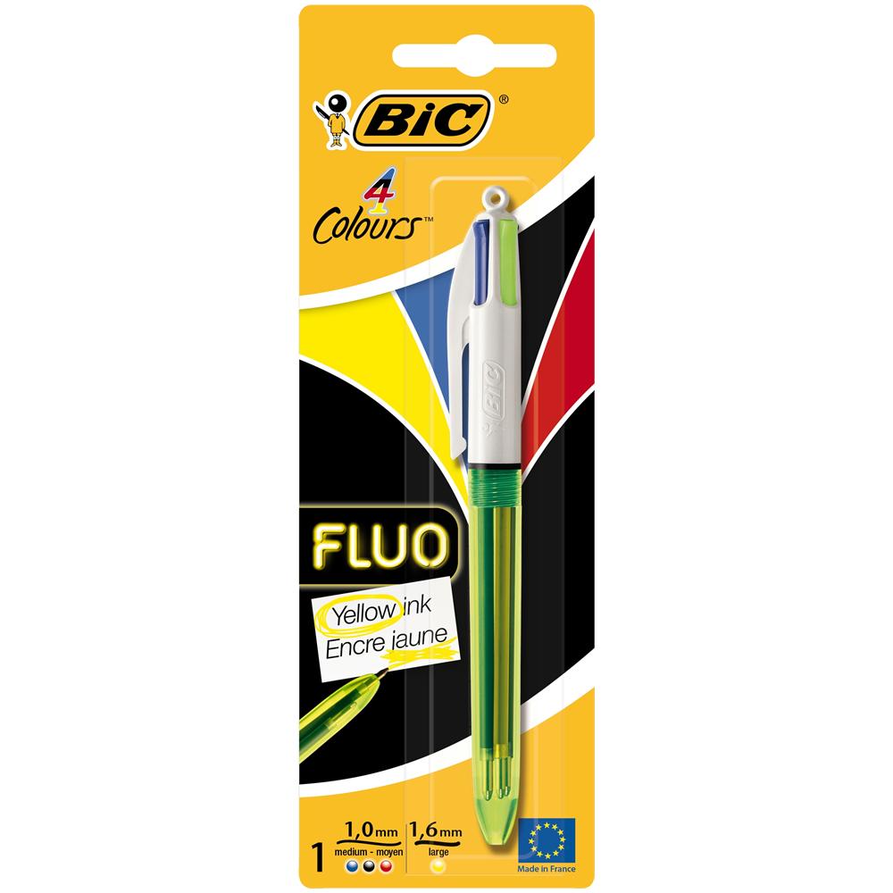 933949, Clip-on retractable pen, Verde, Bianco, Nero, Blu, Rosso, Giallo, Plastica, Vivido, Blister - Foto 1