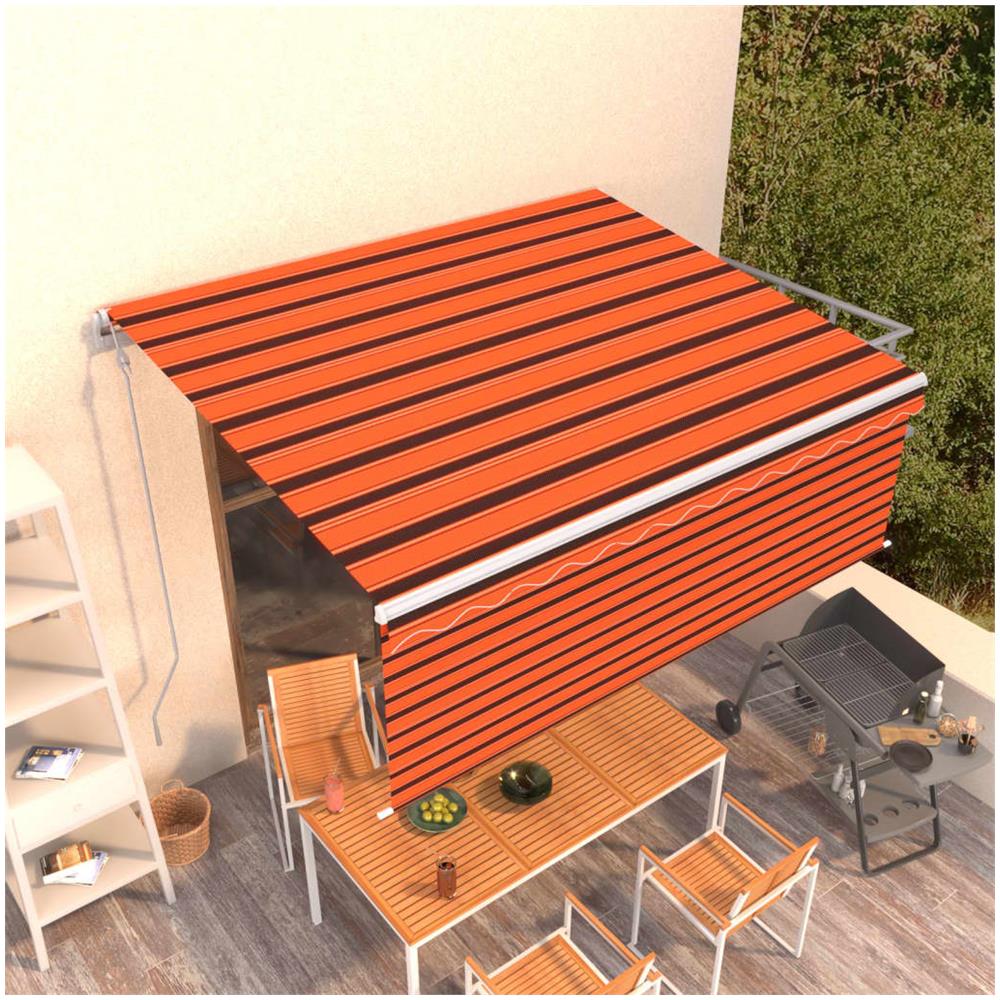 Tenda Retrattile Automatica con Parasole 4x3 m Arancio Marrone - Foto 1
